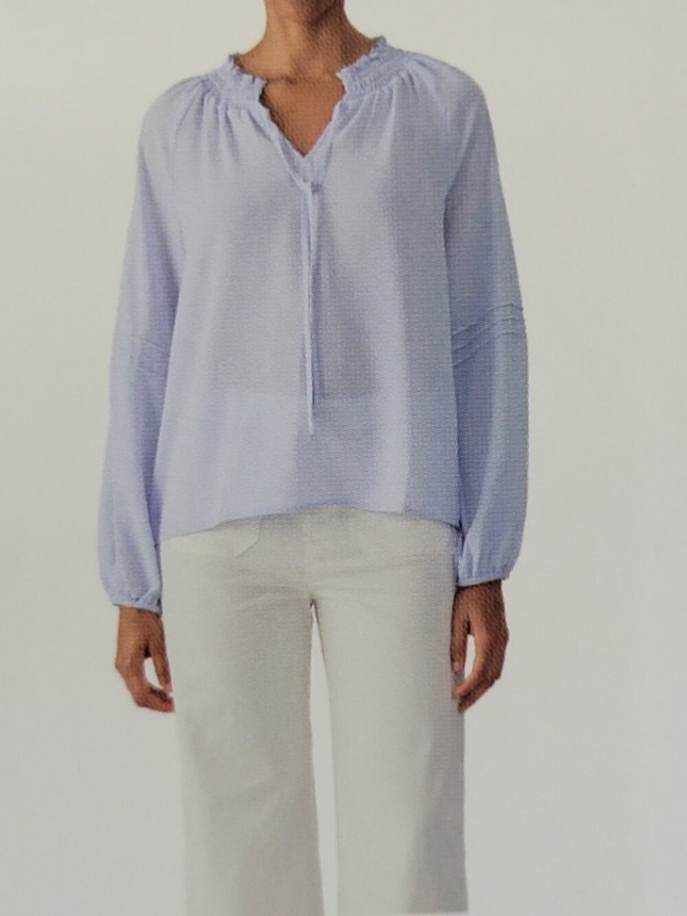 Social Standard Peasant Top Women's XL Light Blue Long Sleeve Sheer NWT